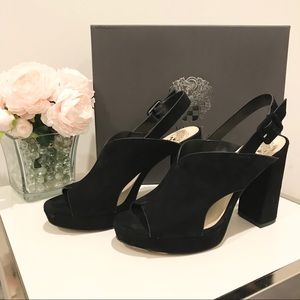 6.5 Vince Camuto Slingback Platform Block heels